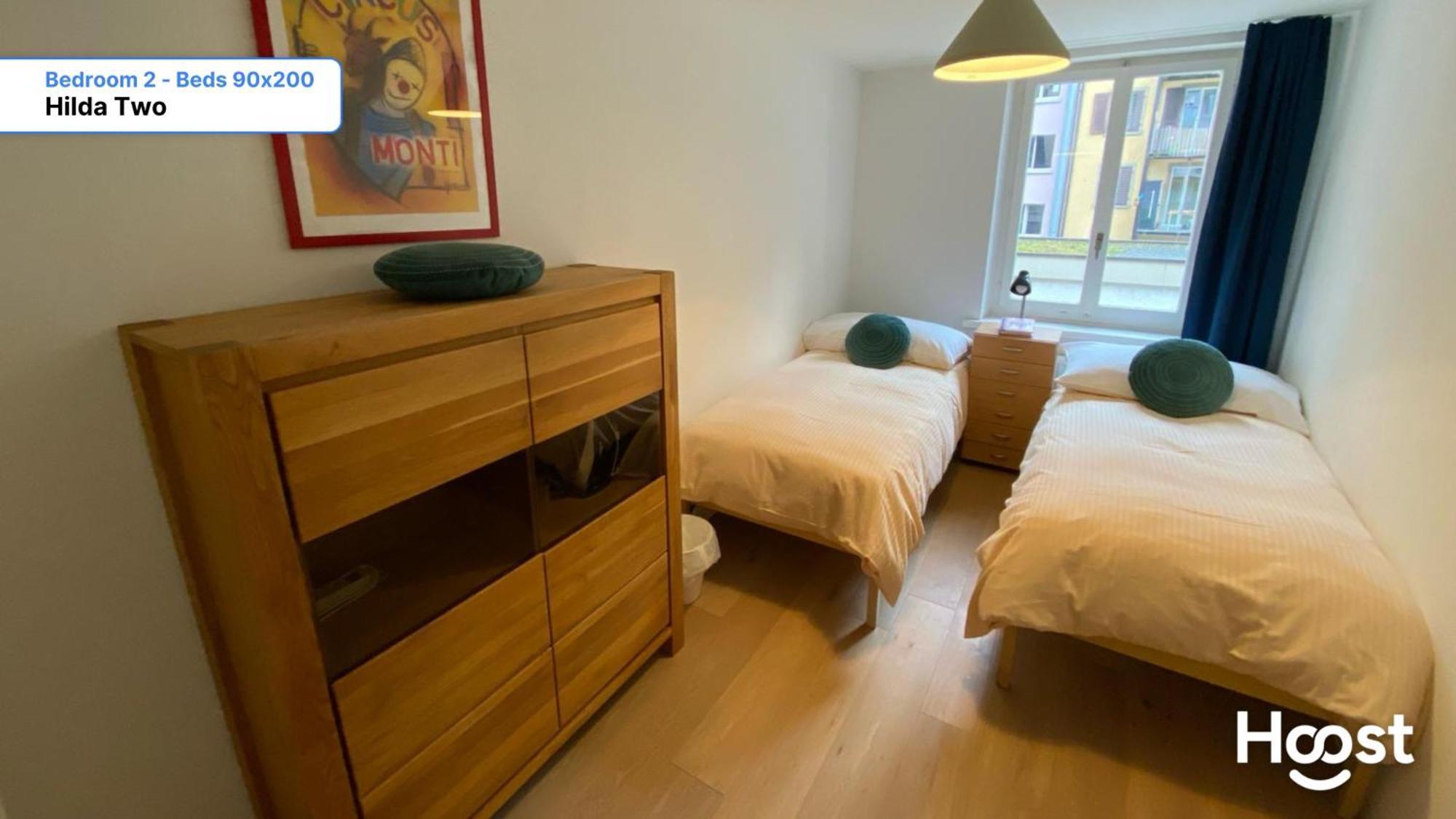 H2 With 3,5 Rooms, 2Br, Living Room And Kitchen, Central And Quite Zürich Exterior foto